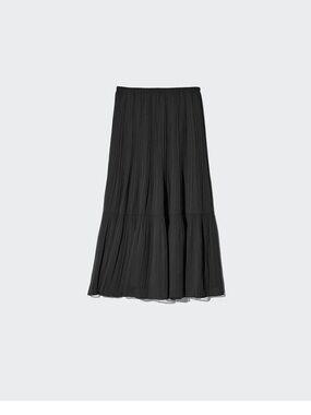 Uniqlo Black Chiffon Tiered Skirt XL